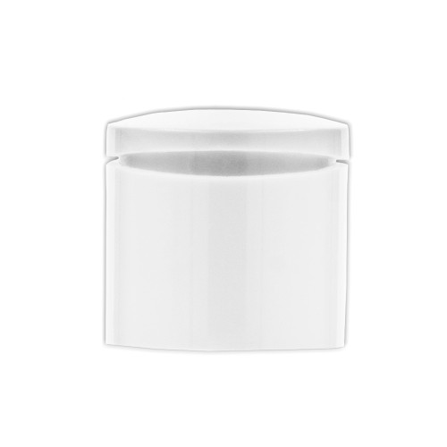 Flip-top closure, white, aesthetic design, quick and convenient to use, made of plastic; suitable for shampoos, shower gels, skincare products, and household chemicals; 24/410 thread, FTWH 24/410.
