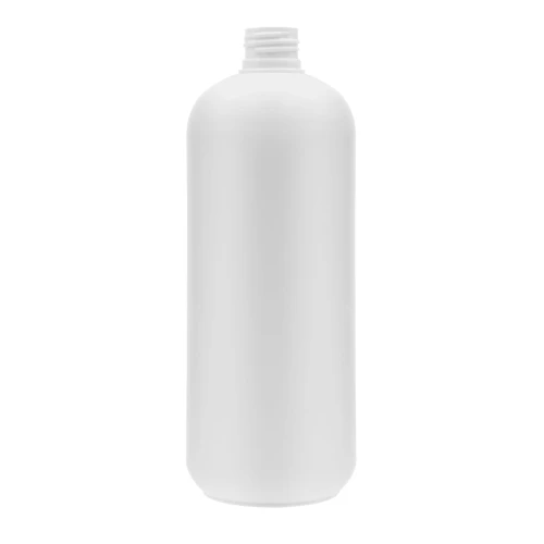White 500 ml HDPE bottle—lightweight and child-safe—suitable for cosmetics, liquid products, shampoos, lotions, cleaning agents, household chemicals, and liquid fertilizers; 500 ml HDPE, 24/410 neck size.