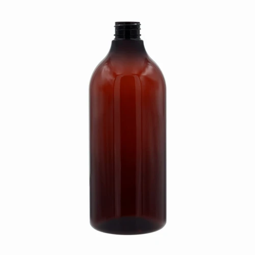 750 ml amber PET bottle (28/410) with an extended neck