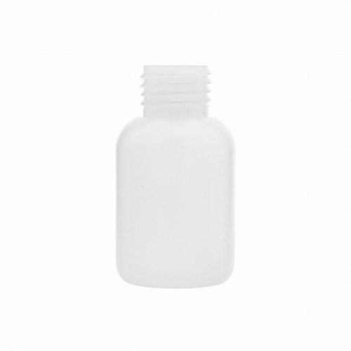 Flexible 50 ml bottle for dispensing liquids and products requiring precise application; suitable for samples and travel-sized cosmetics; 24/410 thread, 50 ml PE.