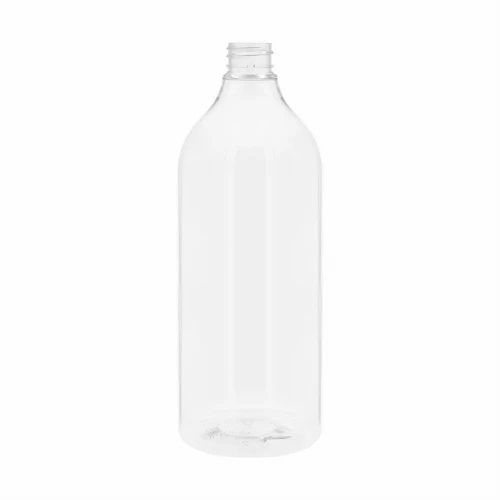 Clear 1000 ml PET bottle, 28/410, with extended neck